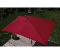 Parasol En Bois, Parasol De Jardin Florida, Parasol De Marché, Rectangulaire 2x3m Bordeaux Rouge