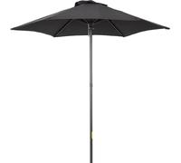 Parasol Fortuna Lai Ø196 cm, parasol pivotant avec fonction articulée, parasol hexagonal pour balcon, parasol de plage résistant au vent, parasol de marché stable, parasol à manivelle, protection sola