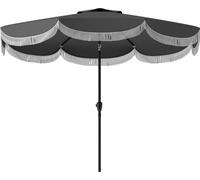 Parasol Fortuna Lai Ø269 cm, protection UV Parasol octogonal Parasol de balcon Protection solaire pour jardin, gris foncé