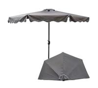 Parasol - Graphite - Demi-Parapluie - Ø 270 Cm - H 235 Cm - Fixation Murale Multicolore