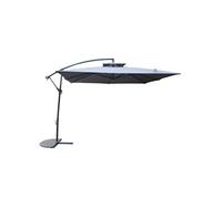 CONCEPT USINE | Parasol Déporté Carré Inclinable 3X3 m Capri Gris | Terrasse Balcon Jardin | Baleines Armature et Pied Acier | 100% Polyester | Réglable en Hauteur | Protection UV 50+ Waterproof