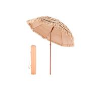 Parasol Hawaïen 182,8cm Inclinable Avec Toit Chaume 8 Baleines Métalliques