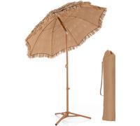 Parasol Hawaii de COSTWAY, parasol en polypropylène inclinable avec pied pliable et sac de transport, parasol de plage, parasol de jardin, parasol de marché