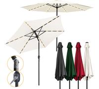Parasol Hengda Ø2,7 m avec LED Parasol de jardin pivotant à 360° Parasol de terrasse Parasol suspendu Parasol de marché Parasol de plage - avec LED - Beige