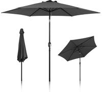 Parasol Hengda 2,7 m gris Parasol de balcon, parasol à pied déporté, parasol de jardin, parasol de marché, parasol de terrasse avec housse de protection Protection solaire UV30+