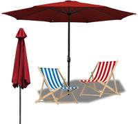 Parasol Hengda 3,5 m rouge Parasol de balcon, parasol à pied déporté, parasol de jardin, parasol de marché, parasol de terrasse avec housse de protection Protection solaire UV30+