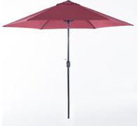 Parasol hexagonal Ø270 cm en aluminium avec housse imperméable et ouverture à manivelle - inclinable, robuste et idéal pour le jardin, la terrasse et le patio - LEVANTE - Bordeaux