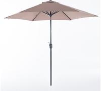 Parasol hexagonal Ø270 cm en aluminium avec housse imperméable et ouverture à manivelle - inclinable, robuste et idéal pour le jardin, la terrasse et le patio - LEVANTE - Taupe
