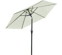 Parasol hexagonal inclinable dim. Ø 2,3 x 2,16H m métal polyester haute densité crème Beige G