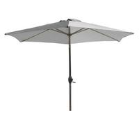 Parasol inclinable aluminium noir à manivelle Ø 270cm toile coloris gris
