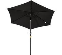 Parasol inclinable de jardin balcon terrasse manivelle toile polyester imperméabilisée haute densité 180 g/m² Ø2,7 x 2,35H m alu noir Noir G