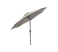 Parasol inclinable octogonal Ø 3 x 2,45 m ouverture fermeture par manivelle métal polyester haute densité gris clair