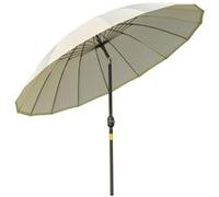 Outsunny Parasol droit parasol de jardin inclinable rond avec 18 baleines manivelle m?t en mšŠtal fibre de verre ? 2,5 m polyester haute densitšŠ beige