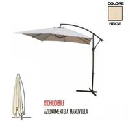 Parasol Jardin Déporté À Bras 3 X 3 Couleur ECRÙ 180 g/m²