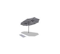Parasol jardin double aluminium 455x265x250 cm