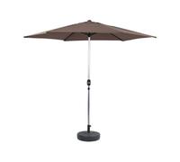 Parasol Jardin Droit Alu "Sol" - Rond - Ø 3m - Gris - Avec Pied À Lester Gris