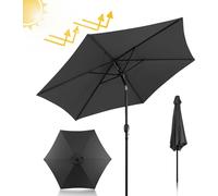 Parasol Jopassy 2,7 m gris Parasol de balcon, parasol suspendu, parasol de jardin, parasol de marché, parasol de terrasse avec housse de protection Protection solaire UV30+