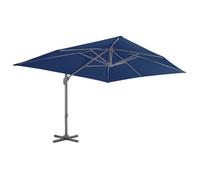 Parasol - KAI - Déporté 4x3 m - Aluminium enduit de poudre - Bleu azuré - Système à manivelle