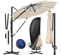 Parasol KESSER® pour pergola, modèle SUN, diamètre 330 cm, réglable en 7 positions, rotation à 360°, avec housse de protection