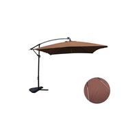 Parasol marron déporté carré 3 x 3 m led SOLENZARA