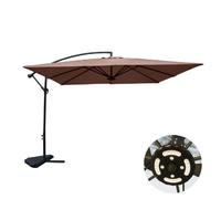 Solenzara parasol marron déporté carré 3 x 3 m led