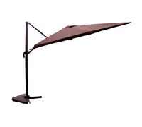 Palatino parasol marron déporté carré 3 x 3 m rotatif à 360