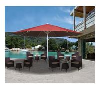 Parasol Meran Ii, Gastronomie, Parasol Pour Marché,Ø 5m Polyester, Poteau Alu Blanc 28 Kg Rouge Sans Support Rouge