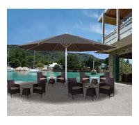 Parasol Meran Ii, Gastronomie, Parasol Pour Marché, Ø 5m, Poteau Alu Blanc 28 Kg Anthracite Sans Support Noir