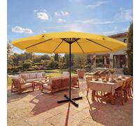 Parasol Meran Pro, parasol de marché gastronomique avec volant Ø 5m polyester/alu 28kg ~ jaune sans support