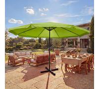 Parasol Meran Pro, parasol de marché gastronomique avec volant Ø 5m polyester/alu 28kg ~ vert sans support