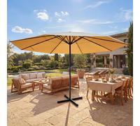 Parasol Meran Pro, parasol de marché gastronomique sans volant Ø 5m polyester/alu 28kg ~ crème sans support