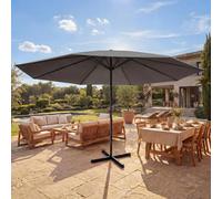 Parasol Meran Pro, parasol de marché gastronomique sans volant Ø 5m polyester/aluminium 28kg ~ anthracite sans support