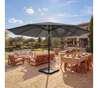 Parasol Meran Pro, parasol de marché gastronomique sans volant Ø 5m polyester/aluminium 28kg ~ anthracite avec support