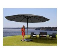 Parasol Meran Pro, parasol de marché gastronomique sans volant Ø 5m polyester/aluminium 28kg ~ anthracite avec support