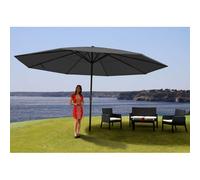 Parasol Meran Pro, parasol de marché gastronomique sans volant Ø 5m polyester/aluminium 28kg ~ anthracite sans support