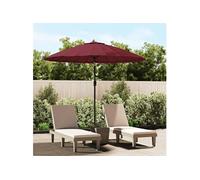 vidaXL Parasol avec mât en aluminium 270 cm rouge bordeaux