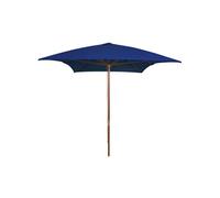 vidaXL Parasol avec mât en bois 200x300 cm bleu