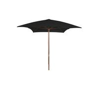 vidaXL Parasol de jardin avec mât en bois 200x300 cm noir