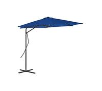 vidaXL Parasol avec mât en acier 300x230 cm bleu