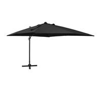 Parasol Meuble De Jardin Déporté Avec Mât Et Lumières Led 300 Cm Noir Helloshop26 02_0008523 Multicolore