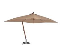 Parasol Meuble De Jardin En Porte-À-Fau X Avec Mât En Bois 400 X 300 Cm Taupe Helloshop26 02_0008627 Multicolore