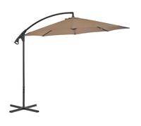 Parasol Meuble De Jardin En Porte-À-Faux Avec Poteau En Acier 300 Cm Taupe Helloshop26 02_0008651 Multicolore