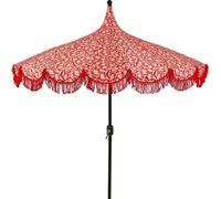 Parasol Mica Decorations Kelly avec sac de transport - Parasol droit 238 x Ø235 cm - Protection solaire pour jardin ou balcon - Polyester, acier - Rouge
