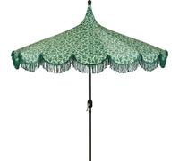 MICA Decorations Kelly Parasol avec Sac de Transport - Protection Solaire 238 x Ø235 cm - Parasol Plage Jardin ou Balcon - Polyester, Acier - Vert Foncé