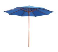 Parasol Mobilier De Jardin Avec Mât En Bois 300 X 258 Cm Bleu Helloshop26 02_0008117 Multicolore