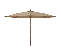Parasol Mobilier De Jardin Avec Mât En Bois 400 X 273 Cm Taupe Helloshop26 02_0008361 Multicolore