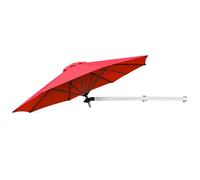 Parasol Mural 250 X 184 Cm Ajustable Et Inclinable Résistant Aux Intempéries Style Moderne En Aluminium Rouge Helloshop26 20_0013021 Multicolore
