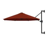 Parasol Mural Avec Mât En Métal 300 Cm Orange Helloshop26 02_0008684 Multicolore