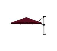 vidaXL Parasol mural 47298 avec mât métallique 300 cm anti-UV anti-décoloration rouge bourgogne