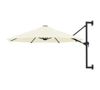Parasol mural avec mât métallique 300 cm 300 x 300 x 131 cm métal argentée